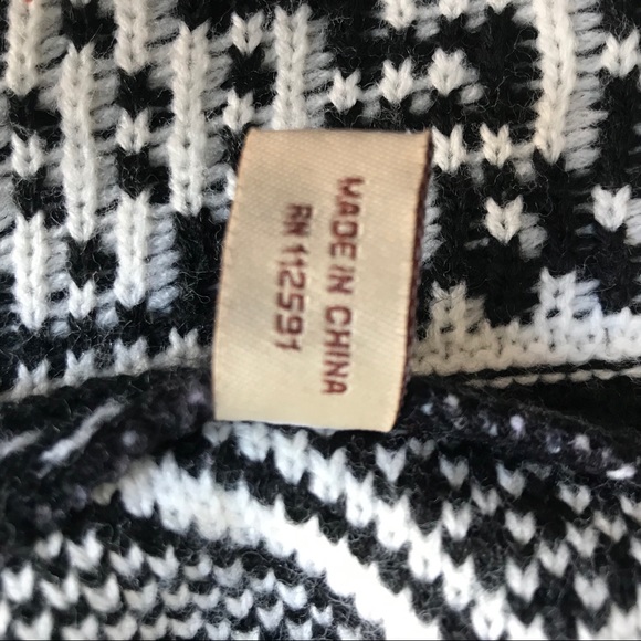 Vest Poncho Style Western Black and Tan with Fringe Size L 100% Acrylic - Picture 12 of 12